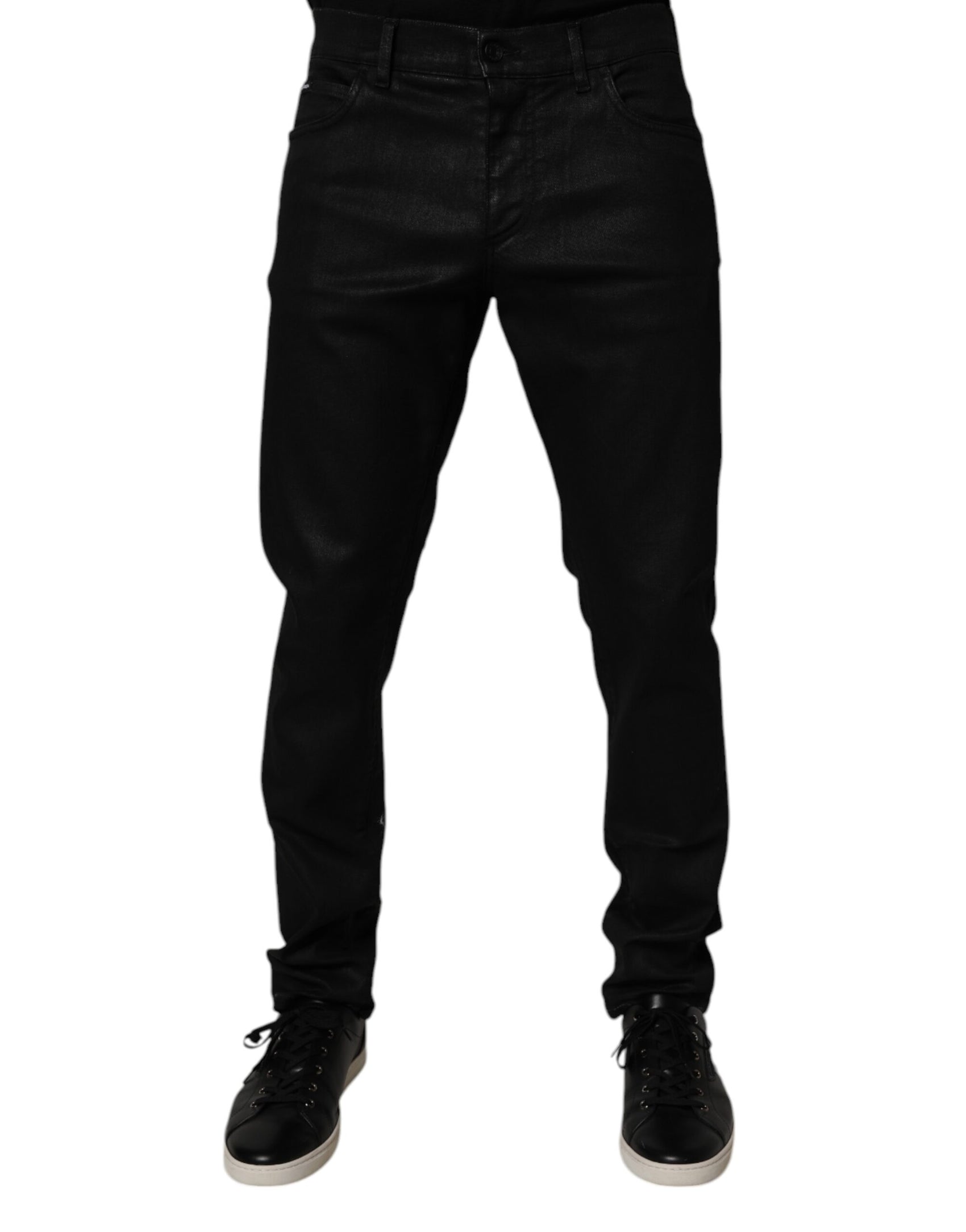 Black Cotton Stretch Skinny Men Denim Jeans