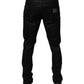 Black Cotton Stretch Skinny Men Denim Jeans