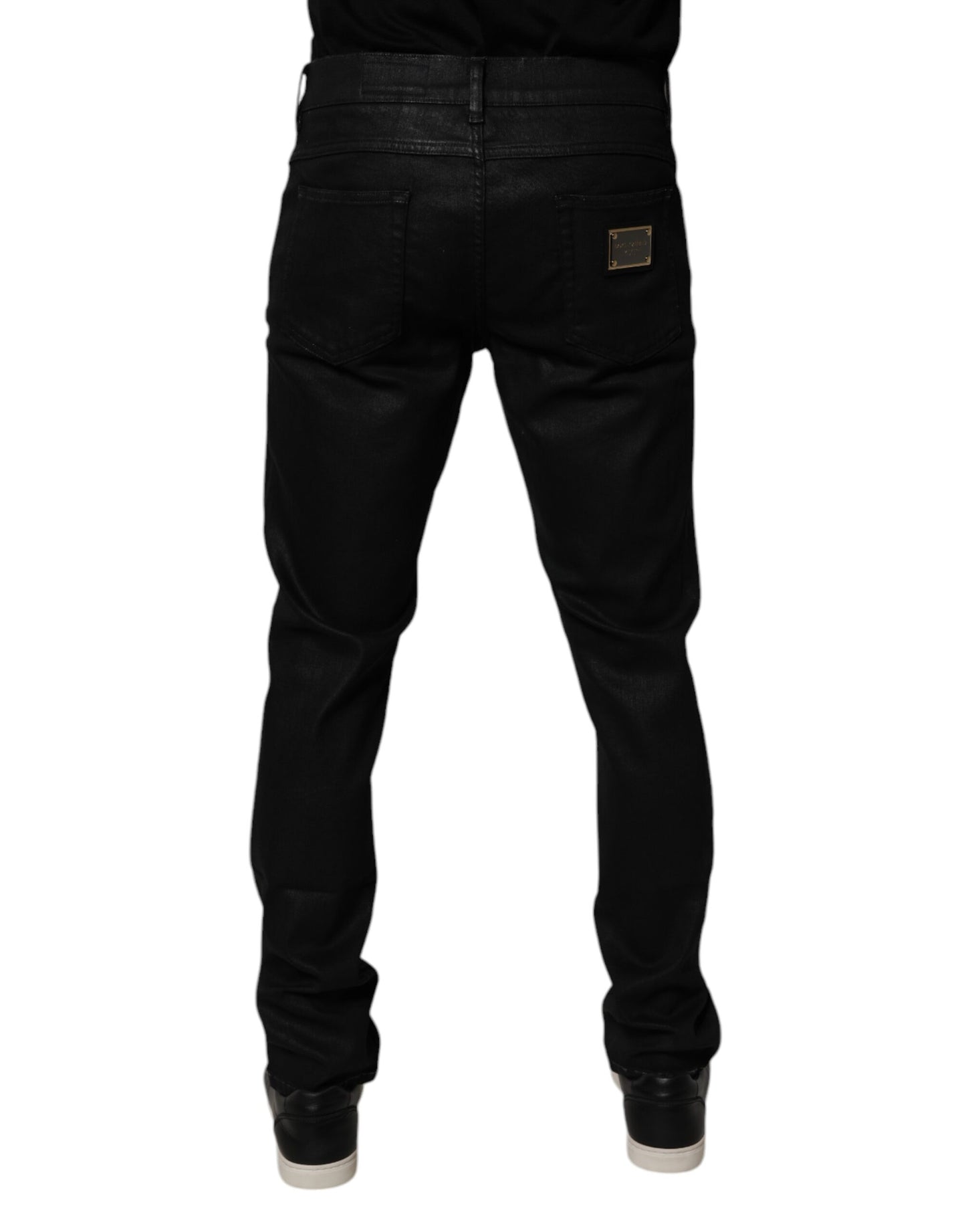 Black Cotton Stretch Skinny Men Denim Jeans