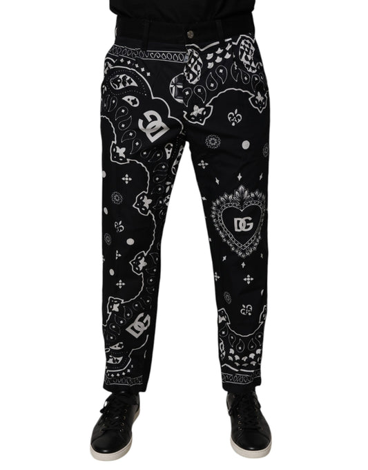 Black Logo Bandana Cotton Loose Denim Jeans