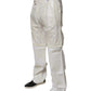 White Linen Mid Waist Straight Men Denim Jeans
