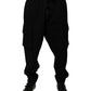 Black Cotton Jogger Cargo Sweatpants Pants