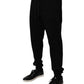 Black Cotton Mid Waist Jogger Sweatpants Pants