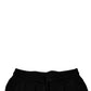 Black Cotton Mid Waist Jogger Sweatpants Pants