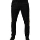 Black Mid Waist Jogger Men Sweatpants Pants