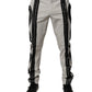 White Lace Trim Mid Waist Dress Formal Pants