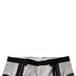 White Lace Trim Mid Waist Dress Formal Pants