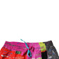 Multicolor Patchwork Mid Waist Sweatpants Pants