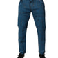 Blue Tie Dye Cotton Skinny Men Denim Jeans