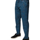 Blue Tie Dye Cotton Skinny Men Denim Jeans