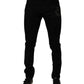 Black Sacred Heart Cotton Skinny Denim Jeans