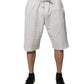 White Cotton Sweatshorts Men Bermuda Shorts