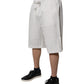 White Cotton Sweatshorts Men Bermuda Shorts