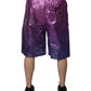 Metallic Pink Purple Two Tone Bermuda Shorts