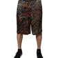 Multicolor Marble Print Trouser Bermuda Shorts