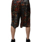 Multicolor Marble Print Trouser Bermuda Shorts