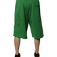 Green Cotton Men Sweatshorts Bermuda Shorts