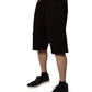 Maroon Cotton Logo Plaque Men Bermuda Shorts