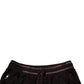 Maroon Cotton Logo Plaque Men Bermuda Shorts