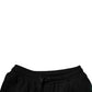 Black Cotton Logo Floral Print Bermuda Shorts