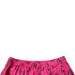 Pink Cotton Heart Print Bermuda Shorts