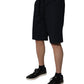 Black Cotton Sweatshorts Men Bermuda Shorts