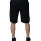Black Cotton Sweatshorts Men Bermuda Shorts