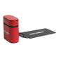 Red Calfskin Leather Logo Print Flip Holder Airpods Case