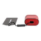 Red Calfskin Leather Logo Print Flip Holder Airpods Case