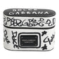 Black White Leather Scribble Embossed Logo Airpods Case
