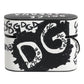 Black White Leather Scribble Embossed Logo Airpods Case
