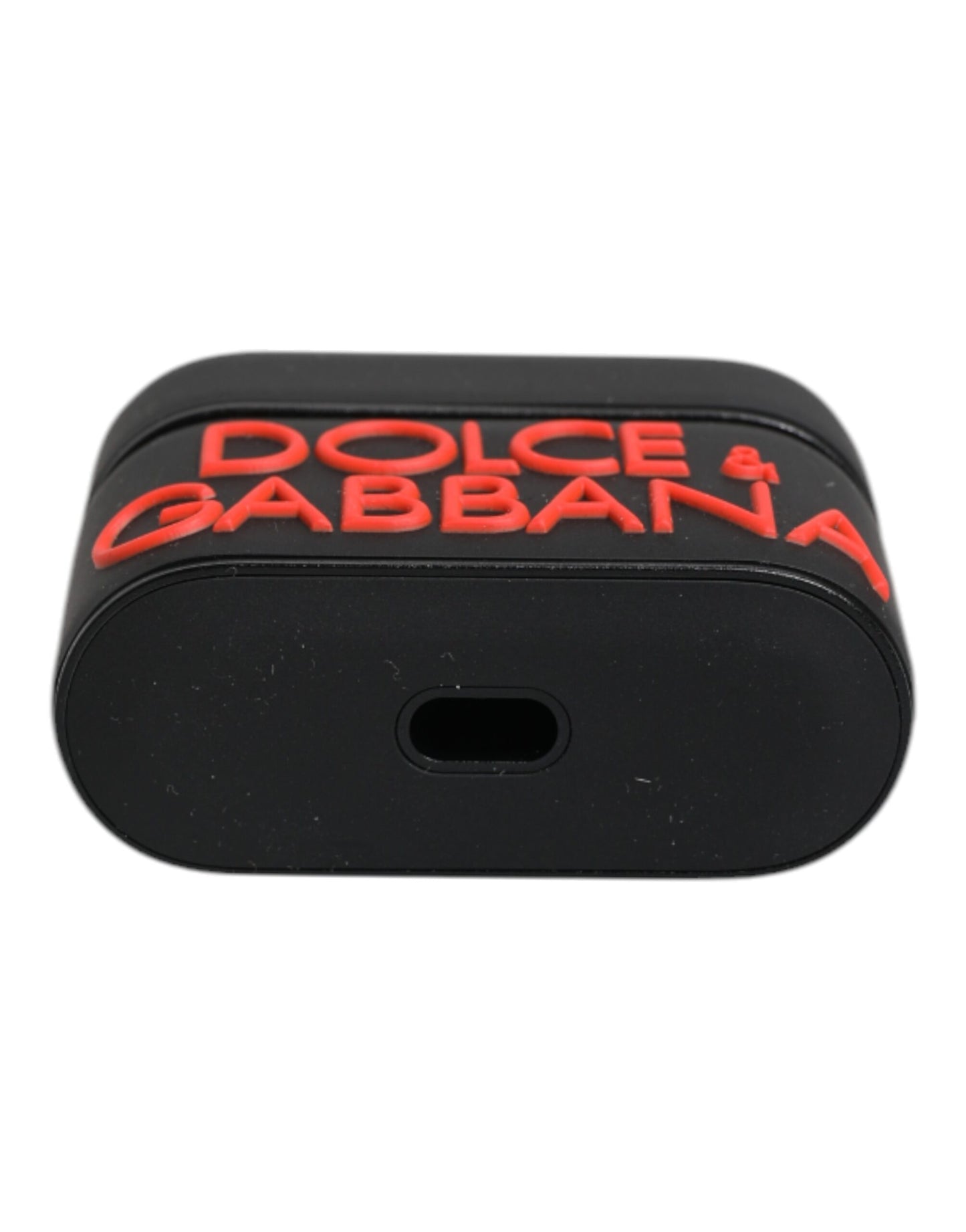 Black Orange Silicone Embossed Logo Airpods Case