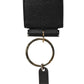 Black Leather Strap Gold Metal Logo Plaque Airpods Case