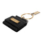 Black Leather Strap Gold Metal Logo Plaque Airpods Case