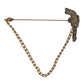 Black Gold Brass Copper Revolver Brooch Lapel Pin