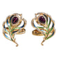 Multicolor Peacock Feathers 925 Sterling Silver Cufflink