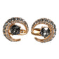 Brass Gold Black Crystal Luna Cufflink