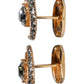Brass Gold Black Crystal Luna Cufflink