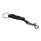 Blue Calf Leather DG Logo Silver Brass Keyring Keychain