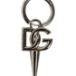 Silver Brass DG Logo Metal Ring Holder Keychain Keyring