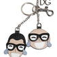 Multicolor #DGFAMILY Logo Badge Holder Keychain Keyring