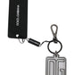 Gray Black DG Rubber Logo Silver Men's Keychain Keyring