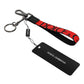 Red Logo Nylon Silver Brass Men Holder Keychain Keyring