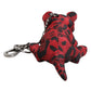 Red Black Polyester Animal Silhouette Keychain Keyring