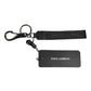 Black Logo Nylon Silver Brass Men Holder Keychain Keyring
