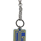 Blue Yellow DG Rubber Logo Silver Men's Keychain Keyring