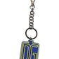 Blue Yellow DG Rubber Logo Silver Men's Keychain Keyring