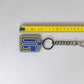 Blue Yellow DG Rubber Logo Silver Men's Keychain Keyring