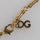Gold Tone Chain Brass Crystal Crown Pendant Necklace