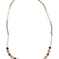 Black Gold Wooden Beaded Logo Pendant Necklace